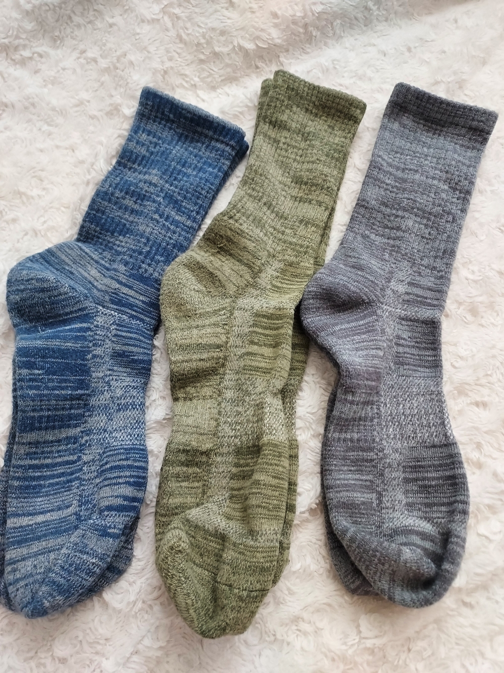 Thick Unisex Cushioned Marled Design Crew Socks Hiking Skiing Outdoors Winter